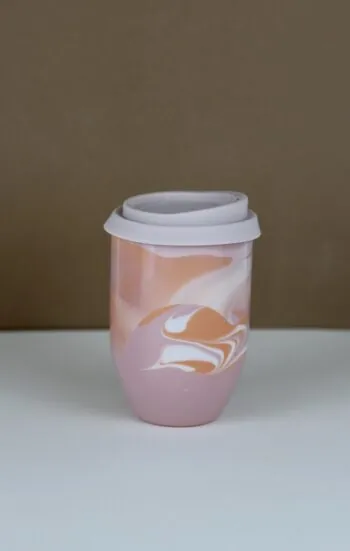 REUSABLE MUG 350ml - light pink silicone